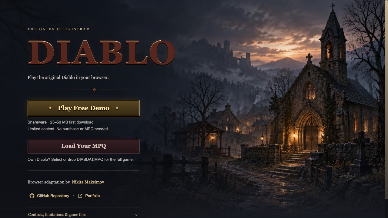 Diablo shareware browser project game view