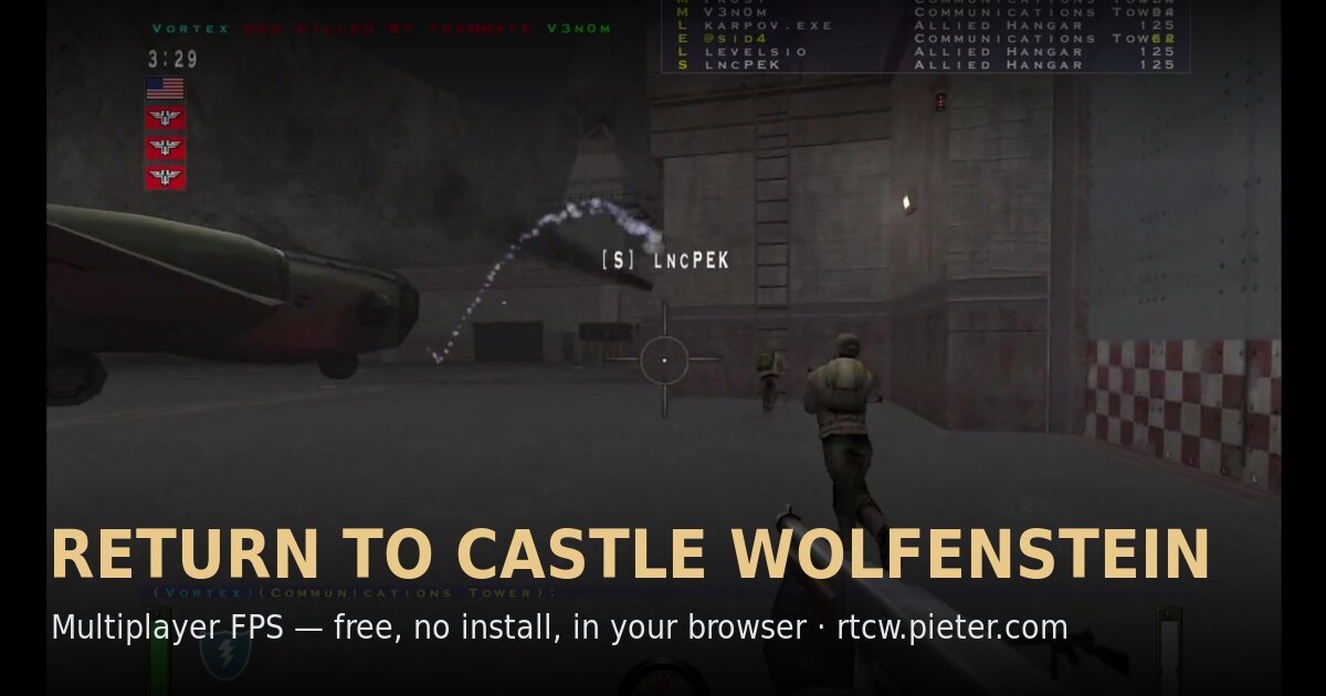 Return to Castle Wolfenstein gameplay preview supplied by the RTCW browser project
